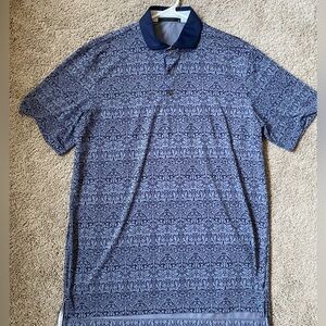 Greyson Polo - Grey w, Navy Blue collar